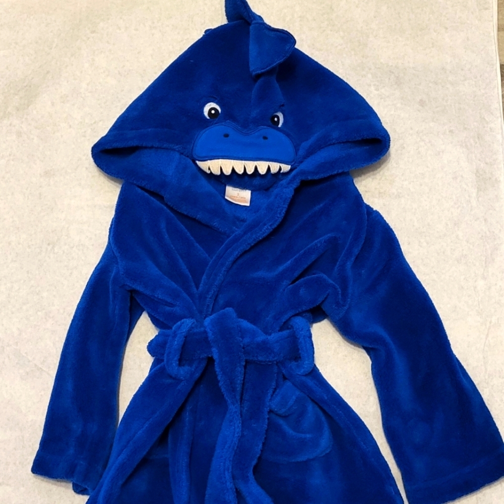 Royal blue shark hooded robe